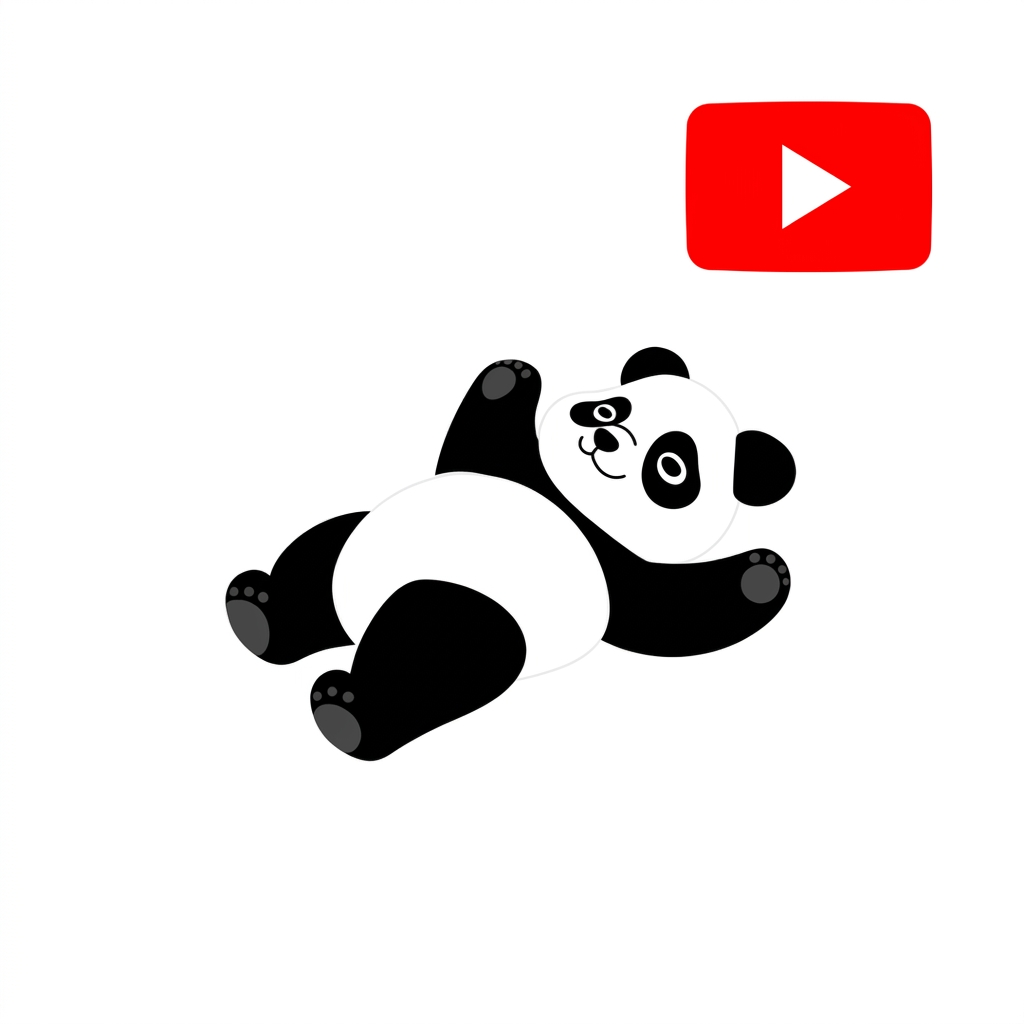 Panda with YouTube Logo upper right corner