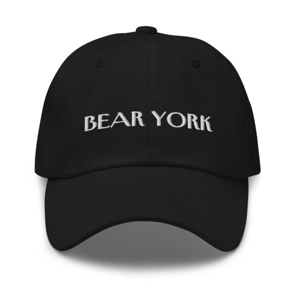 WHITE EMBROIDERED TEXT BEAR YORK HAT