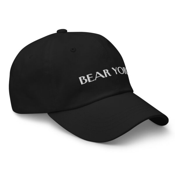 WHITE EMBROIDERED TEXT BEAR YORK HAT - Image 3