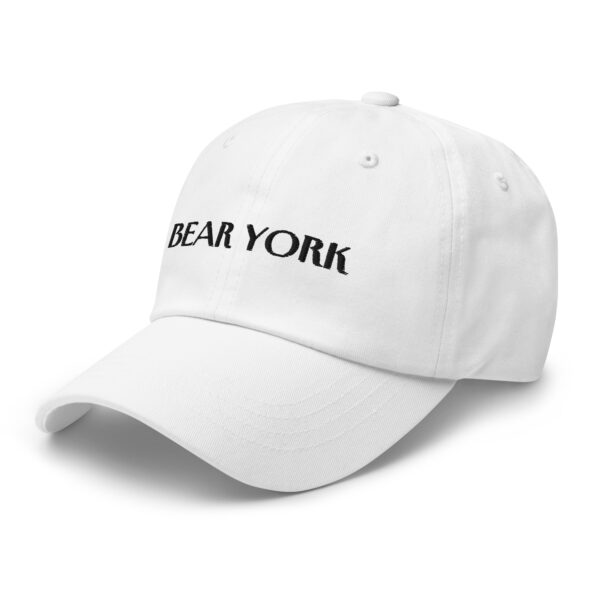 BLACK EMBROIDERED TEXT ON WHITE BEAR YORK HAT - Image 5