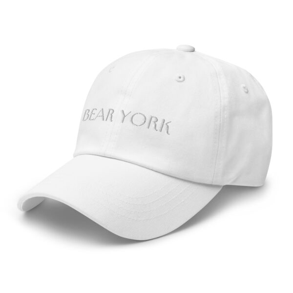 WHITE EMBROIDERED TEXT BEAR YORK HAT - Image 11