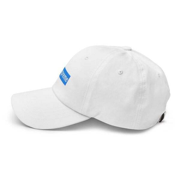 WHITE TEXT BLUE BOX ON WHITE BEARPREME HAT - Image 4