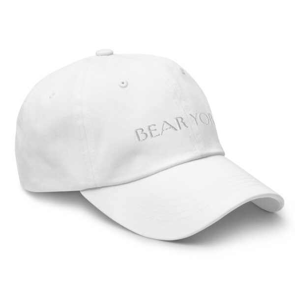 WHITE EMBROIDERED TEXT BEAR YORK HAT - Image 9