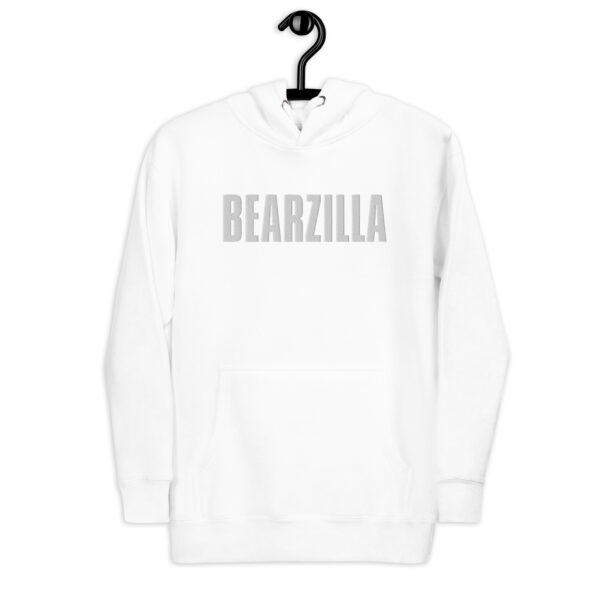 WHITE EMBROIDERED TEXT BEARZILLA HOODIE - Image 4