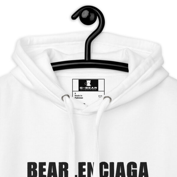 BLACK TEXT ON WHITE BEARLENCIAGA HOODIE - Image 2